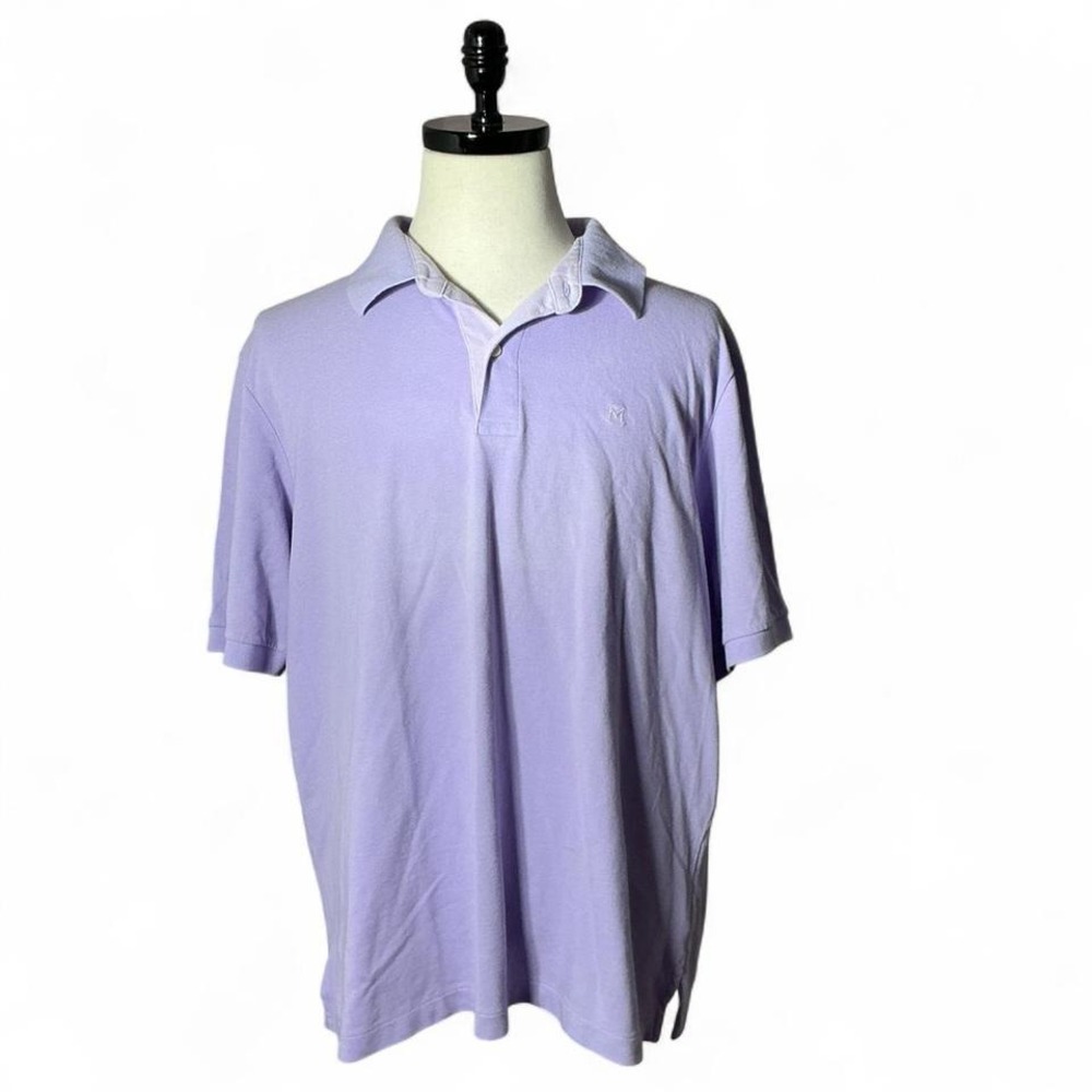 Michael Kors Mens Polo Shirt Extra Large XL Purple Short Sleeve Casual